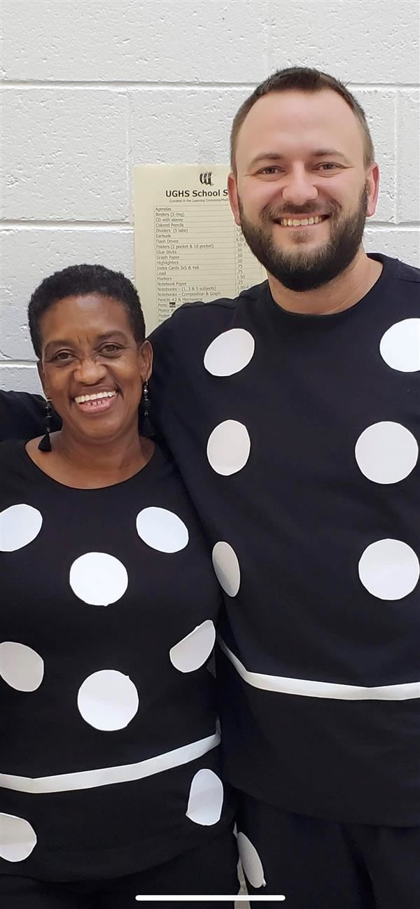 Mr. Luke and Mrs. Ammons on twin day.